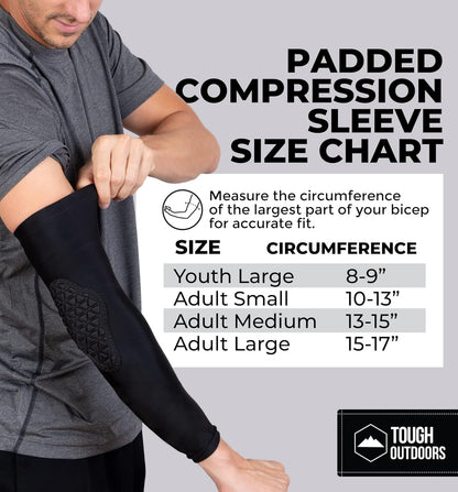 Padded Arm Sleeve - Padded Elbow Sleeve, Basketball Arm Sleeve - Volleyball Elbow Sleeve, Football Arm Pad